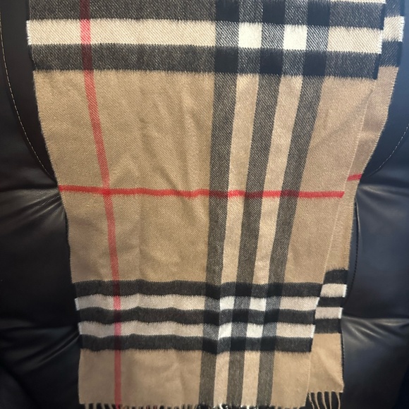 Burberry Check Cashmere Scarf Colour: Archive Beige - Picture 1 of 8